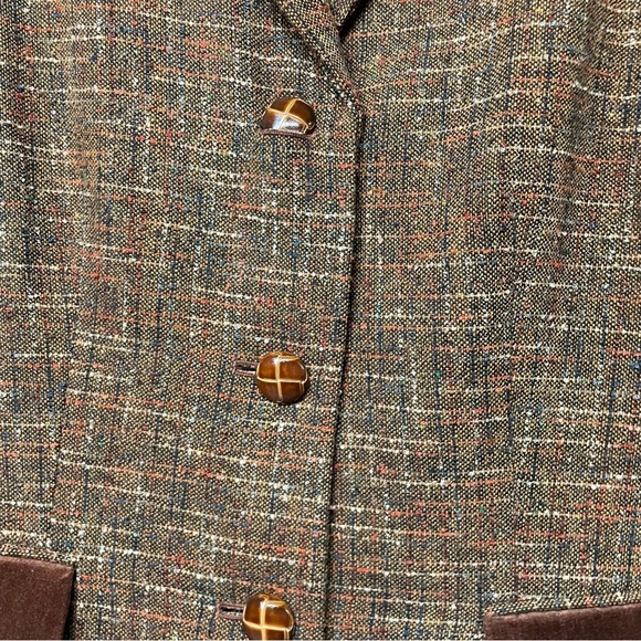 Collections for Le Suit Tweed 2 piece Suit Skirt Blazer Brown - Picture 8 of 9